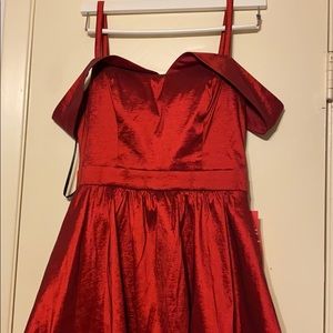 High low off the shoulder prom/homecoming dress